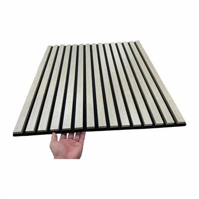 Panel de pared acústico de tiras de madera de fibra de poliéster